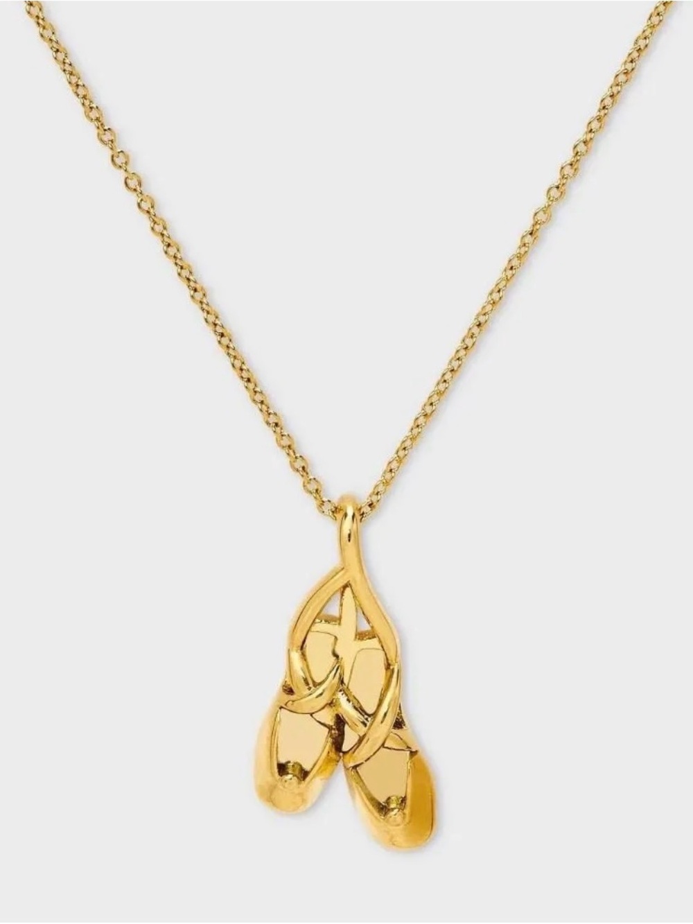 14K Gold Dipped Ballet Slipper Pendant Necklace